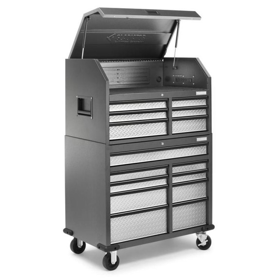 Gladiator® Premier 41 inch (104.1 cm) 15-drawer Mobile Tool Chest Combo GATC4115JG Gladiator® Premier 41 inch (104.1 cm) 15-drawer Mobile Tool Chest Combo GATC4115JG