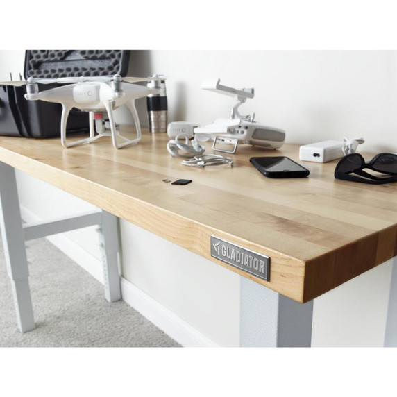 Gladiator® 6' (182.9 cm) Wide Adjustable Height Hardwood Workbench GAWB06HWGW