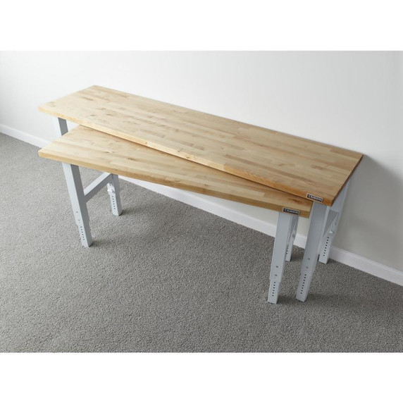 Gladiator® 6' (182.9 cm) Wide Adjustable Height Hardwood Workbench GAWB06HWGW