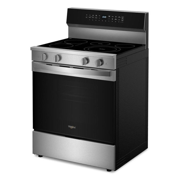 Whirlpool® 30-inch Smart Electric Range with Air Cooking Technology, WipeClean™ Coating, Steam/Self Cleaning, Rapid Preheat 5.3 CuFt Capacity YWFES7530RZ