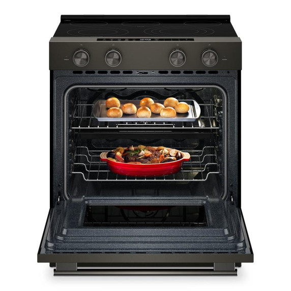 Kitchenaid® 5.3 Cu. Ft. Slide-in Electric Range with Two Even-Heat™ Hyper Elements and Convection Cooking Modes YKSES530SBE