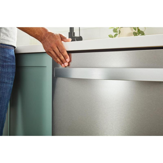 Whirlpool® 24-Inch Dishwasher with Total Coverage Wash Action and Auto Open Air Dry in Fingerprint Resistant Black Stainless WDTS8024SV