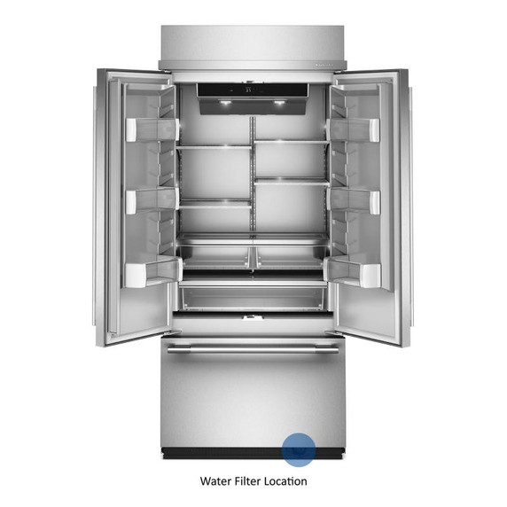 Kitchenaid® 20.8 Cu. Ft. 36" Built-In French Door Bottom Mount Refrigerator with Platinum Interior KBFN536SPS