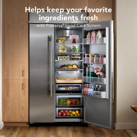 Kitchenaid® 25.5 Cu. Ft. 42" Built-In Side-by-Side Refrigerator with Platinum Interior KBSN742SPS