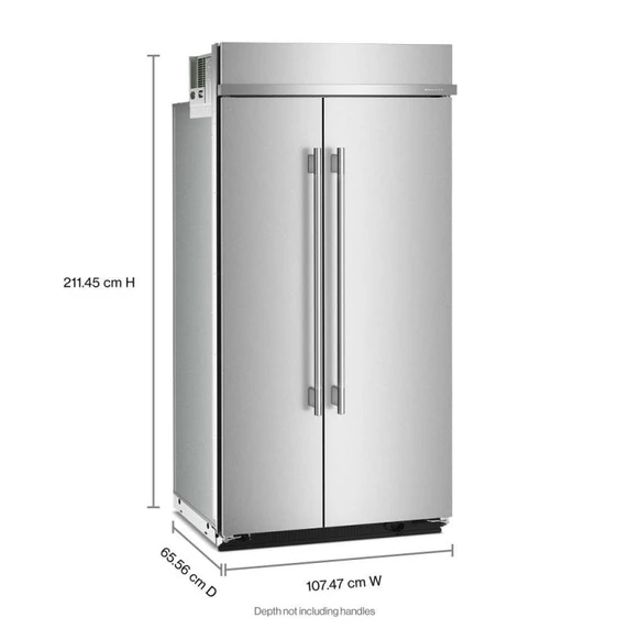 Kitchenaid® 25.5 Cu. Ft. 42" Built-In Side-by-Side Refrigerator with Platinum Interior KBSN742SPS