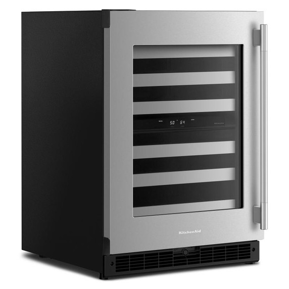 Kitchenaid® 24" Undercounter Wine Cellar with Full-Extension Metal-Front Racks KUWL324SSB Kitchenaid® 24" Undercounter Wine Cellar with Full-Extension Metal-Front Racks KUWL324SSB