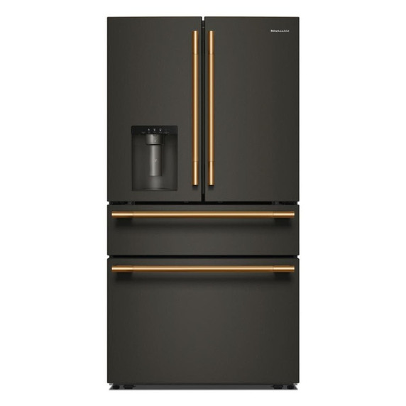 Kitchenaid® 29 cu. ft. French Door Refrigerator with Exterior Water and Ice and FreshChill™ Full-Width Refrigerated Drawer KRMF436SBE