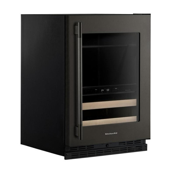 Kitchenaid® 24" Beverage Center with Glass Door and Wood-Front Racks KUBR524SBE