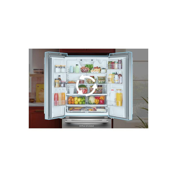 Kitchenaid® 22 Cu. Ft. 33-Inch Standard-Depth French Door Refrigerator with Internal Water Dispenser KRFF333SPS