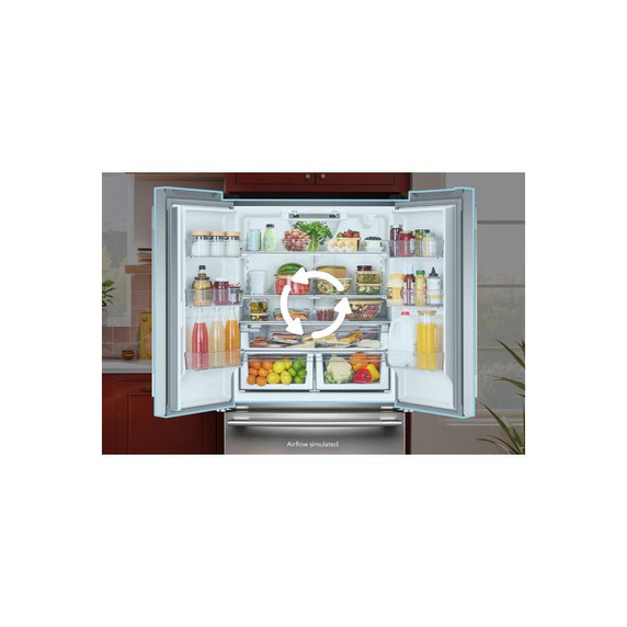 Kitchenaid® 25 Cu. Ft. 36-Inch Standard-Depth French Door Refrigerator with Internal Water Dispenser KRFF136SPS