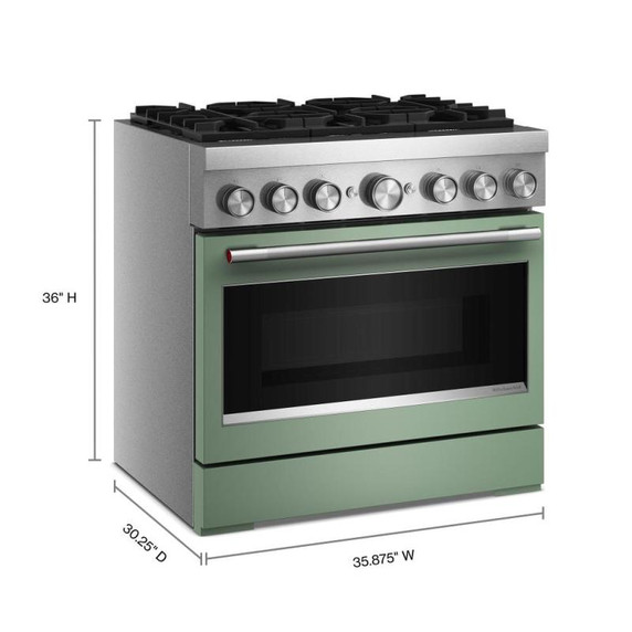 Kitchenaid® 36-Inch 6 Burner Commercial-Style Dual Fuel Range with No Preheat Air Fry Mode KFDS936SDC
