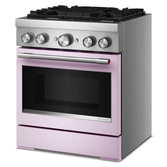 Kitchenaid® 30-Inch 4 Burner Commercial-Style Dual Fuel Range with No Preheat Air Fry Mode KFDS930SWF