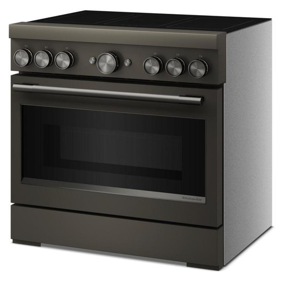 KitchenAid® 36-Inch 6-Element Induction Freestanding Commercial-Style Range with Air Fry KFIS936SBE