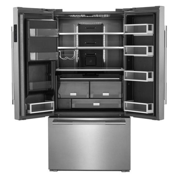 Jennair® RISE™ 72” Counter-Depth French Door Refrigerator with Obsidian Interior JFFCC72EHL