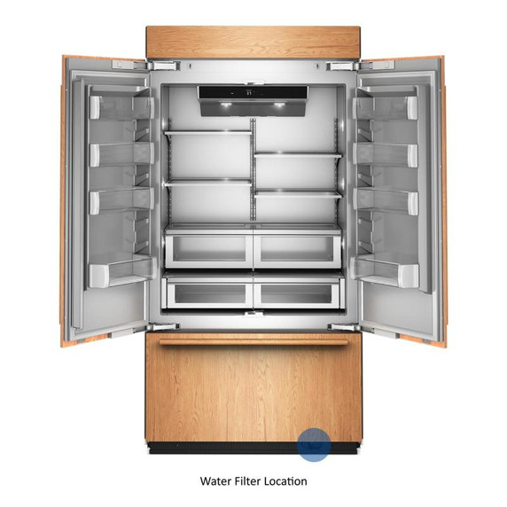 Kitchenaid® 24.2 Cu. Ft. 42" Built-In Panel-Ready French Door Bottom Mount Refrigerator with Platinum Interior KBFN542TPA