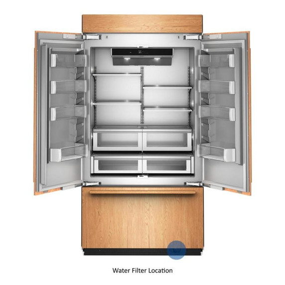 Kitchenaid® 24.2 Cu. Ft. 42" Built-In Panel-Ready French Door Bottom Mount Refrigerator with Platinum Interior KBFN542TPA
