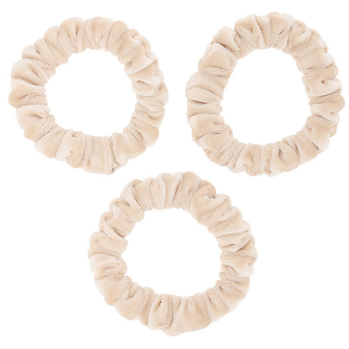 Small Velvet Scrunchies - Blonde - Set of 3