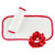 Plush Face Cloth Set - White with Red Trim