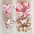 Large Diamond Ornament Satin Rhinestone Scrunchie - Light Blush