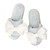 Plush Satin Bow Slippers - Spa Blue + White Bow