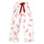 Cropped Ruffled Top + Ruffled Pant PJ Set with Velvet Ties - Ivory + Candy Canes