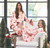 Full-Length Ruffle PJ Set With Velvet Tie - Blush + Striped Bows