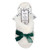 Plush Velvet Bow Slippers - Ivory + Forest Green Velvet Bow