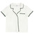 Bamboo Short Sleeve Top + Square Short PJ Set with Whip Stitch - White + Forest Green