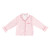 Full-Length Ruffled PJ Set With Velvet Tie - White + Light Pink Stripes