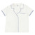 Bamboo Short Sleeve Top + Square Short PJ Set with Whip Stitch - White + Spa Blue