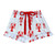 Long Sleeve Cropped Ruffled Top + Ruffled Short PJ Set with Velvet Ties - Blue Stripes + Lobsters