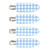Crease Free Hair Clips - Blue Gingham - Set of 4