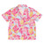 Short Sleeve Top + Square Short PJ Set with Velvet Tie - Blue + Rose Floral