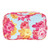 Quilted Cosmetic Bag - Blue + Rose Floral