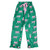 Cropped Ruffled Top + Ruffled Pant PJ Set with Velvet Ties - Green + Cheetahs