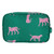Quilted Cosmetic Bag - Green + Cheetahs