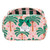 Quilted Cosmetic Bag - Pink + Palm Trees