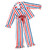 Long Sleeve Ruffled Top + Ruffled Pant with Velvet Tie - Red, White + Blue Stripe