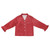 Full-Length Ruffled PJ Set with Velvet Tie - Red + Pink Pin Dots