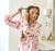 Full-Length Ruffled PJ Set with Velvet Tie - Pink Stripes + Nutcrackers 