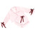 Cropped + Ruffled Short PJ Set with Velvet Ties - Pink + White Stripes