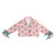 Cropped + Ruffled Short PJ Set with Velvet Ties - Pink Stripes + Doily Trees