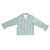 Full-Length Ruffled PJ Set - Ivory + Green Stripes with Pink Rick Rack Trim