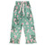 Full-Length Ruffled PJ Set with Velvet Tie - Green + Cherry Blossoms