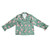Full-Length Ruffled PJ Set with Velvet Tie - Green + Cherry Blossoms