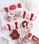 Small Velvet Scrunchies - Pink + Red - Set of 3