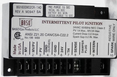 baso bg1600m02cr-1ad ignition control hvac furnace module