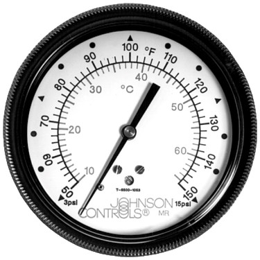 Johnson Controls T-5502-1005 40/240F 2.5"Pneu.Temperature.Indicatr
