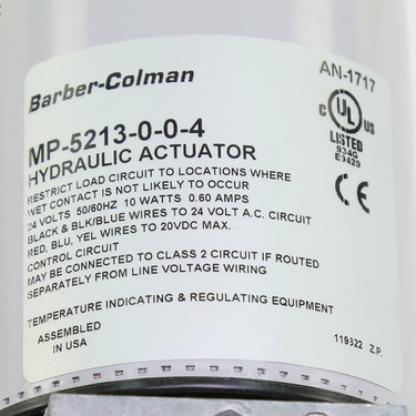 Barber-Colman Valve Actuator Part #MP-5213