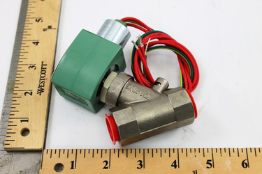 ASCO 8030G66 1/2 Inch Normally Closed Valve 0–4 PSI Air 0–6 PSI Water Stainless Steel